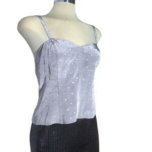 Mister Leonard Grey Silk Top Size 14.